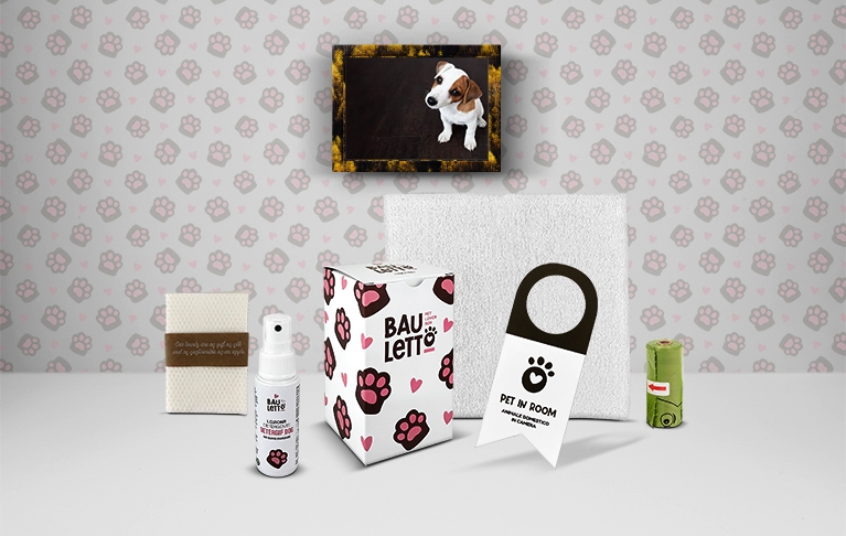 Bau-letto kit cortesia per pet friendly hotel