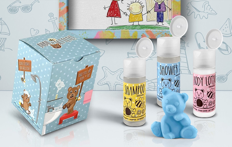 Bubu&Settete nuovo kit cortesia hotel per bambini